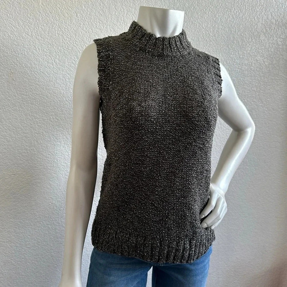 Naadam Sweater Vest Tank Marled Olive Green Women’s Knit - Picture 5 of 10